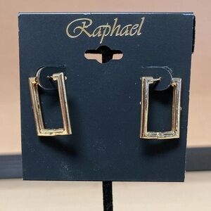 Raphael Gold Double Bar Earrings